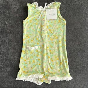 NWT Love & Grow Green Floral Easter Romper Size 2T